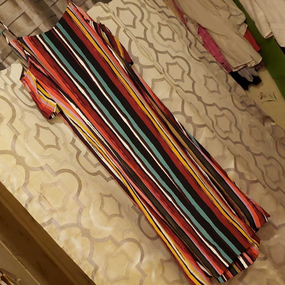 Free People size XS maxi shirt/cover up stripped